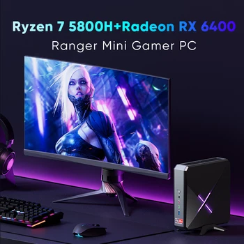 Topton Mini PC Gamer AMD Ryzen 7 5800H Radeon RX 6400 Windows 11 2*DDR4 2xNVMe 2x2.5G LAN Mini PC-uri de Jocuri de Calculator WiFi6 BT5.2