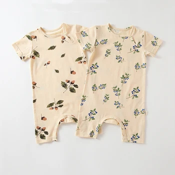 Vara Noi De Îmbrăcăminte Pentru Copii Short Sleeve Romper Salopete Florale Salopete Nou-Născuți Băieți Fete Haine De Bumbac