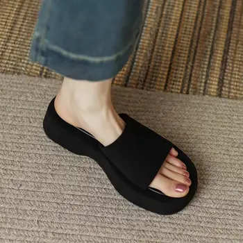 Vara Papuci de Vara pentru Femei Non-alunecare Material Pantofi cu Toc Acasa, Papuci de casă Moale Talpa Platforma Femei Confortabil Pantofi de Moda