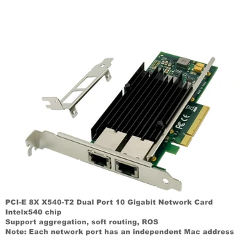 X540-T2 Intel X540 Chipset-ul PCIe X8 Dual Tembaga RJ45 10Gbps Port Ethernet Jaringan Kartu Kompatibel