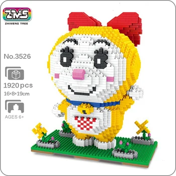 ZMS 3526 Anime Doraemon Dorami Pisica Robot de Animale de Companie de Flori DIY Mini Diamond Blocuri Caramizi de constructie de Jucarie pentru Copii Cadou Cutie
